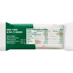 Barre Energétique Punch Power Bio Nougat 30 g. Miel Amande