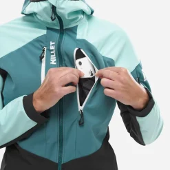 Blouson Ski Millet White Shield Jkt W Black Aruba