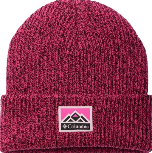 Bonnet Columbia Youth Whirlibird Cuffed Beanie Pink Ice Black Marled Mountains