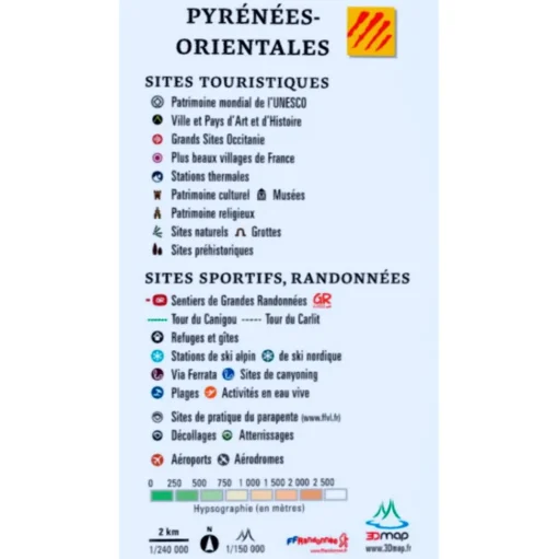 Carte 3D 3DMAP Les Pyrénées-Orientales