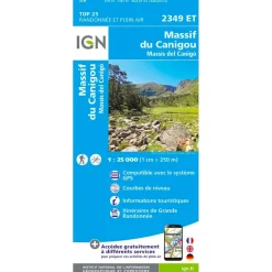 Carte IGN 2349ET Massif du Canigou