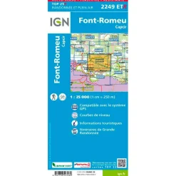 Carte IGN 2249ETR Font Romeu, Capcir - Résistante