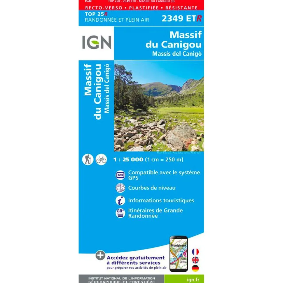 Carte IGN 2349ETR Massif du Canigou - Résistante