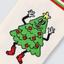 Chaussettes Happy Socks Crew Socks Happy Tree White