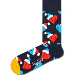 Chaussettes Happy Socks Santa Love Smiley Bleu Foncé