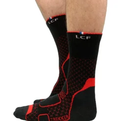 Chaussettes La Chaussette de France Trekker High Noir Rouge
