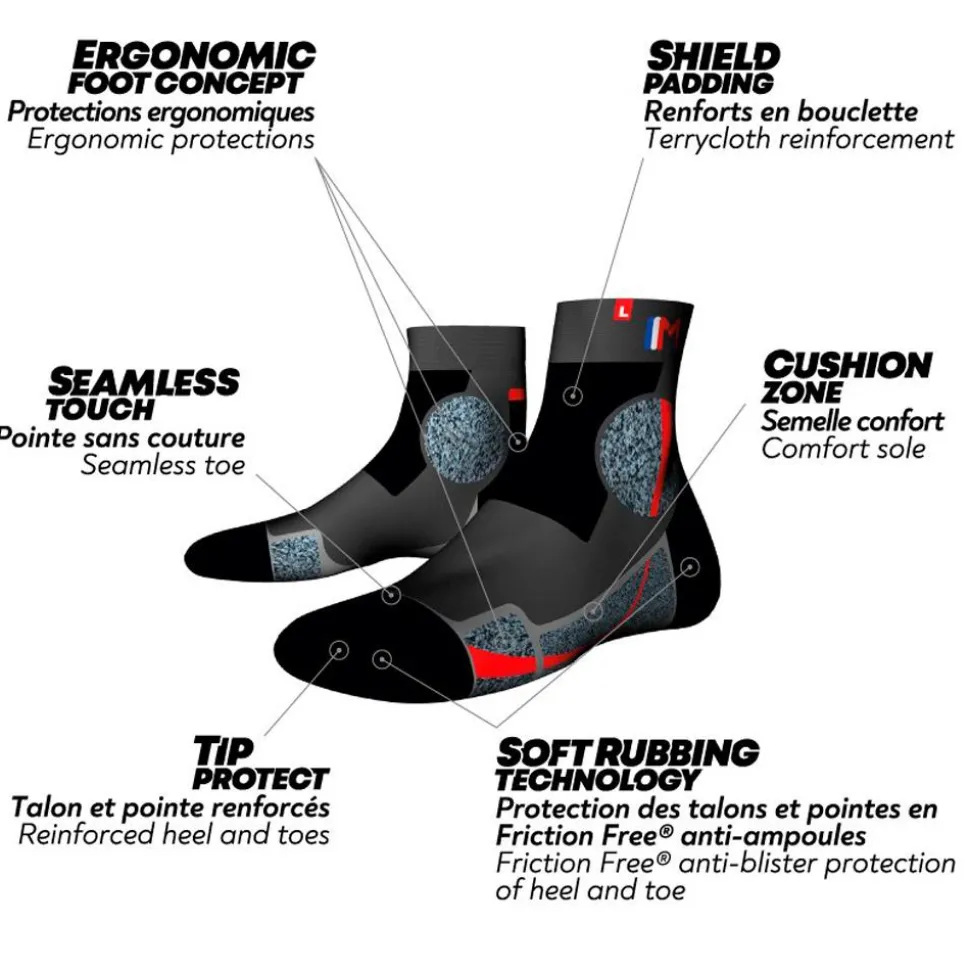 Chaussettes Monnet Mid Expert Rouge