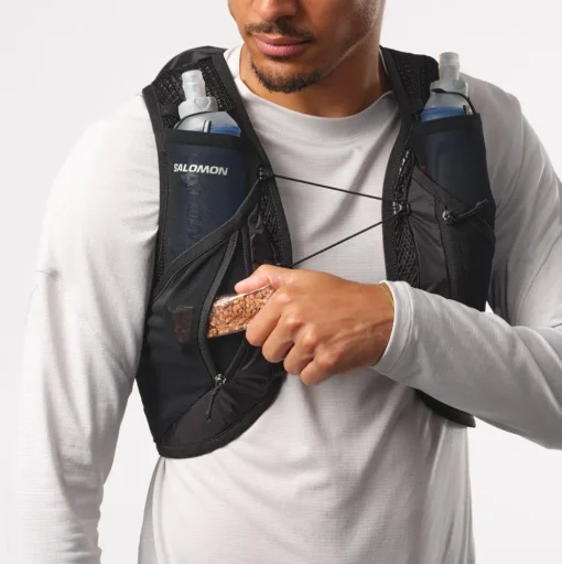 Gilet Trail Salomon Active Skin 12 Set Black Metal