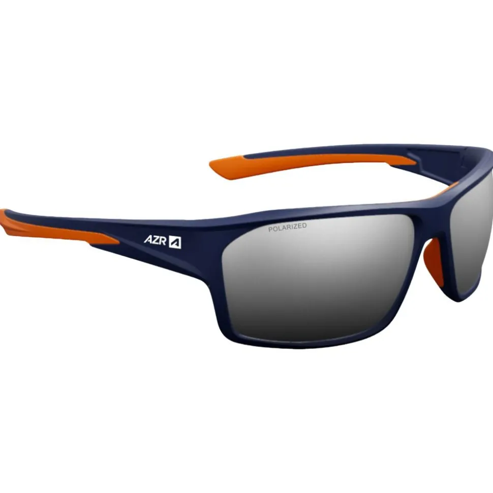 Lunettes de soleil AZR Elite Bleue Mate Orange Polarisant Gris Miroir