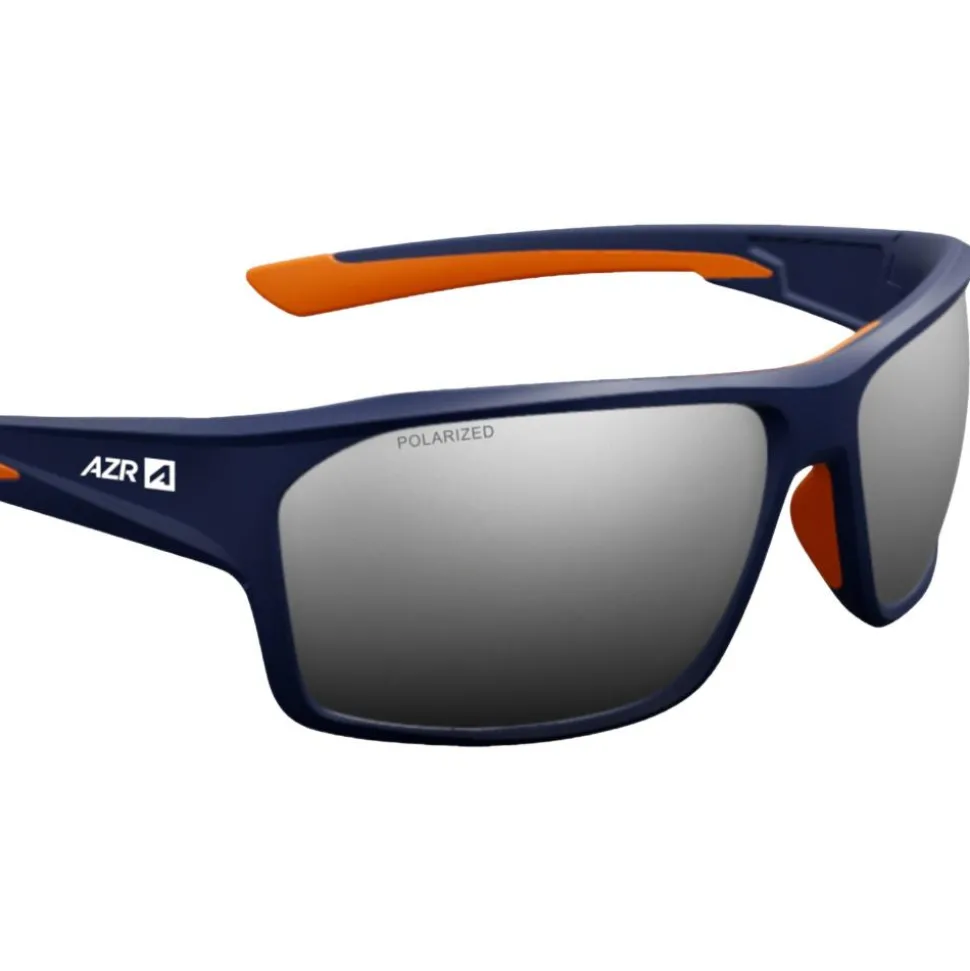 Lunettes de soleil AZR Elite Bleue Mate Orange Polarisant Gris Miroir