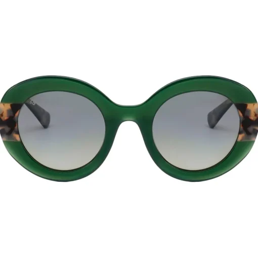 Lunettes de soleil Binocle Eyewear Bianca Shiny Tortoise Tokyo Kaki Gradient Grey Polarized
