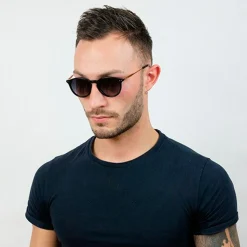 Lunettes de soleil Binocle Eyewear California Metal Gold Black Grey Polarized