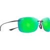 Lunettes de soleil Maui Jim Akau Matte Black Mauipure Lt Mauigreen