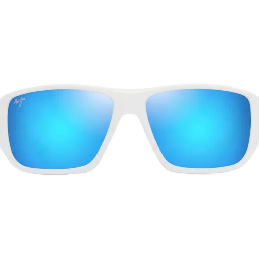 Lunettes de soleil Maui Jim Keha Blanc Mat Bleu Hawaï Minéral SuperThin