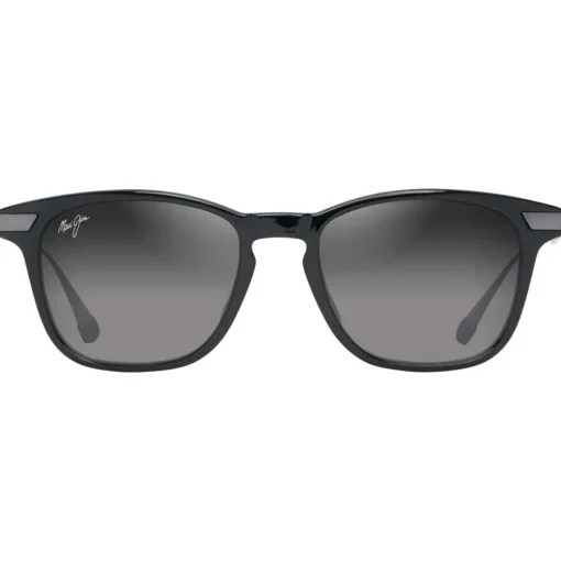 Lunettes de soleil Maui Jim Mana'olana Noir Brillant Gris Acier Neutral Grey MauiBrilliant