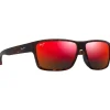 Lunettes de soleil Maui Jim Uila Asian Fit Havane Foncé Mat Hawaii Lava Minéral Superthin
