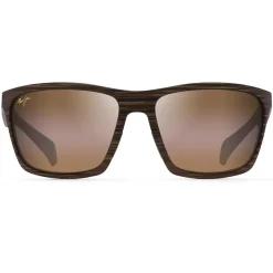 Lunettes de soleil Maui Jim Makoa Matte Brown Wood Grain Hcl Bronze Superthin Glass