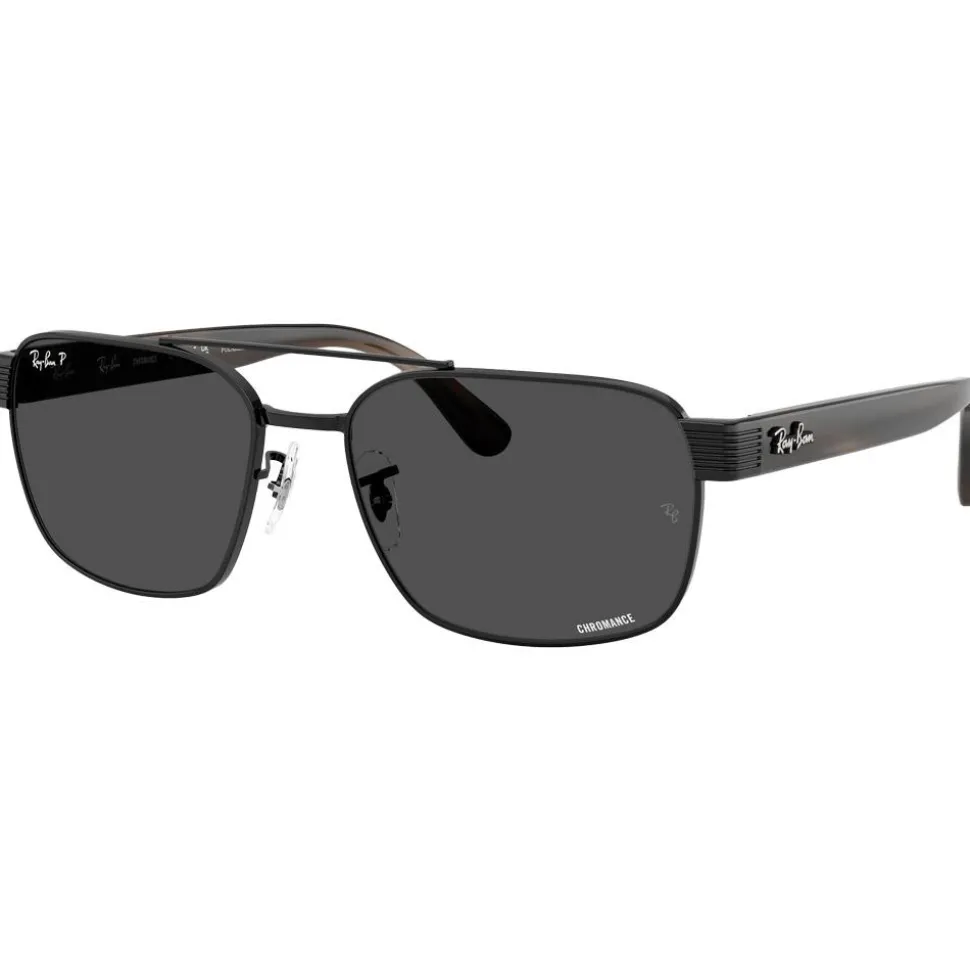 Lunettes de soleil Ray Ban RB3751CH Polished Black Chromance Dark Grey Polar