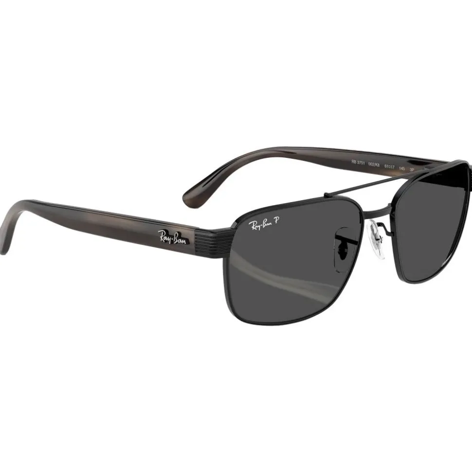 Lunettes de soleil Ray Ban RB3751CH Polished Black Chromance Dark Grey Polar