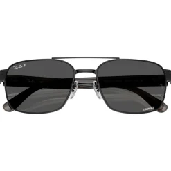 Lunettes de soleil Ray Ban RB3751CH Polished Black Chromance Dark Grey Polar