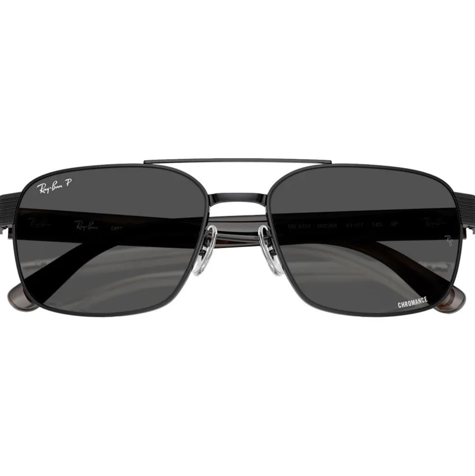 Lunettes de soleil Ray Ban RB3751CH Polished Black Chromance Dark Grey Polar