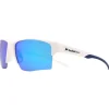 Lunettes de soleil Red Bull Spect Chain Shiny White Blue Smoke Blue Mirror Polarized