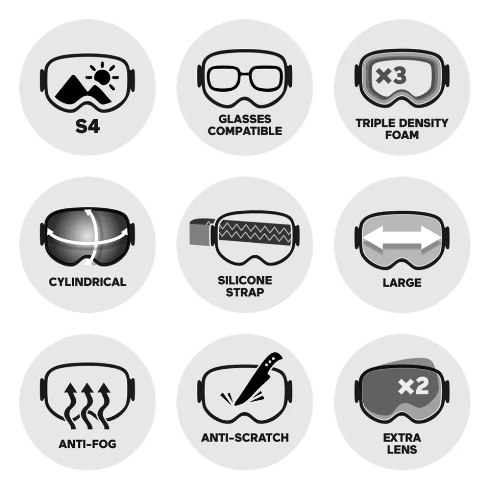 Masque de Ski 100% Snowcraft XL Nico Hiper Gray Blue Siver Ml Mirror + Hiper Smoke Blue Ml Mirror