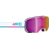 Masque de Ski AZR Fusion Otg Blanche Vernie Full Rose Multicouche + Jaune