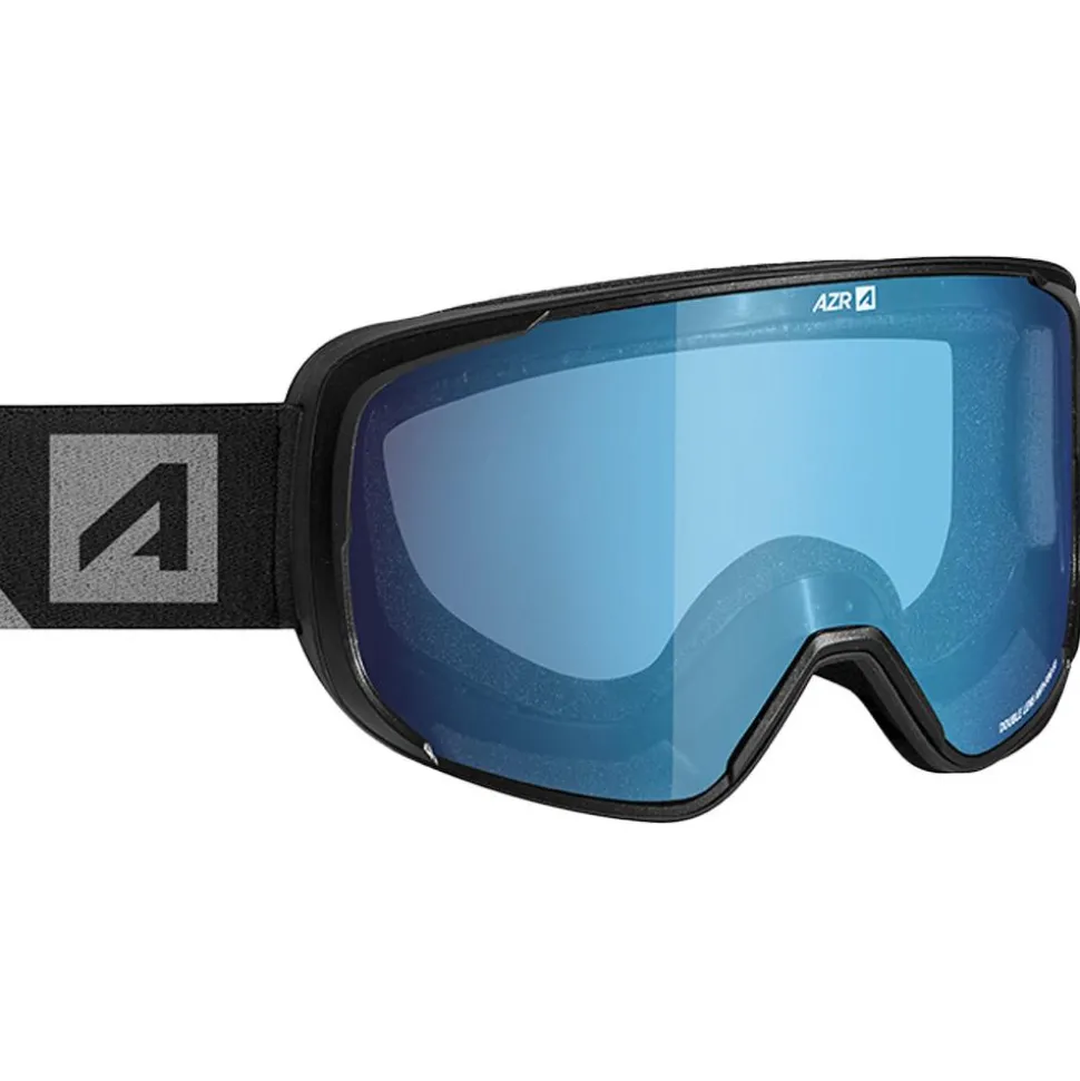Masque de Ski AZR Snow Otg Noire Mate Irisé Bleu Multicouche