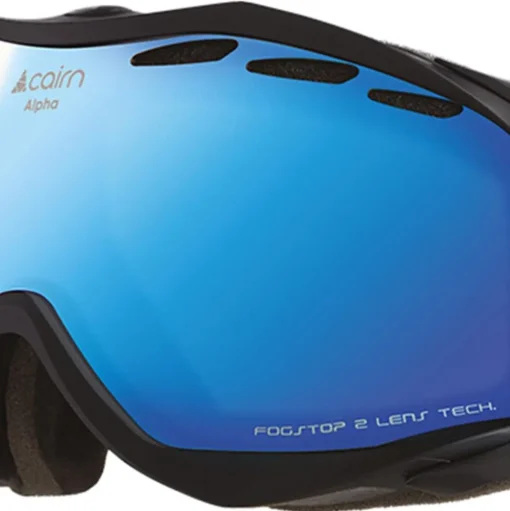 Masque de Ski Cairn Alpha Mat Black Blue Mirror Spx 3000 Ium