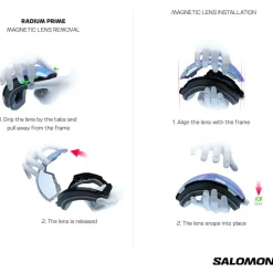 Masque de Ski Salomon Radium Prime Ebony Sigma Poppy Red + Sigma Apricot