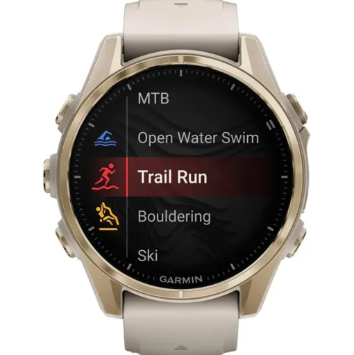 Montres GPS Garmin Fenix 8 Amoled Sapphire Soft Gold Gris Cendré Grès Foncé