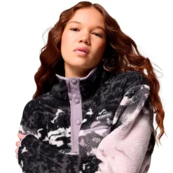 Polaire Columbia Helvetia II Printed Cropped Half Snap W Shale Purple Sisters Shale Purple