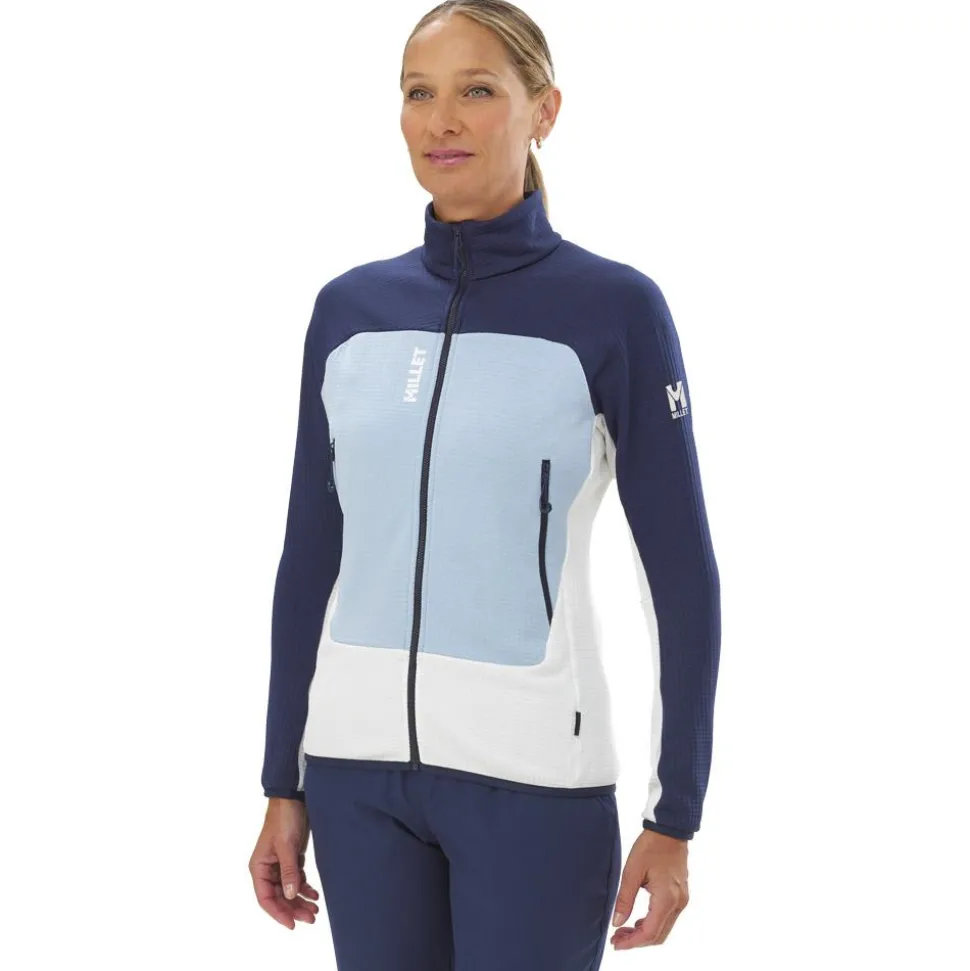 Polaire Millet Fusion Grid Jkt W Foggy Dew Saphir