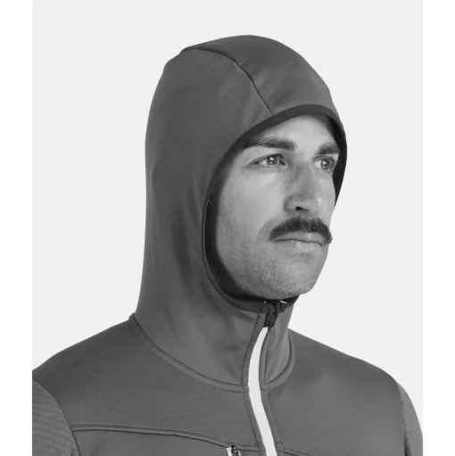 Polaire Ortovox Fleece Grid Hoody M Dark Arctic Grey