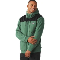 Polaire Picture Basement Plush Zip Hoodie Smoke Pine