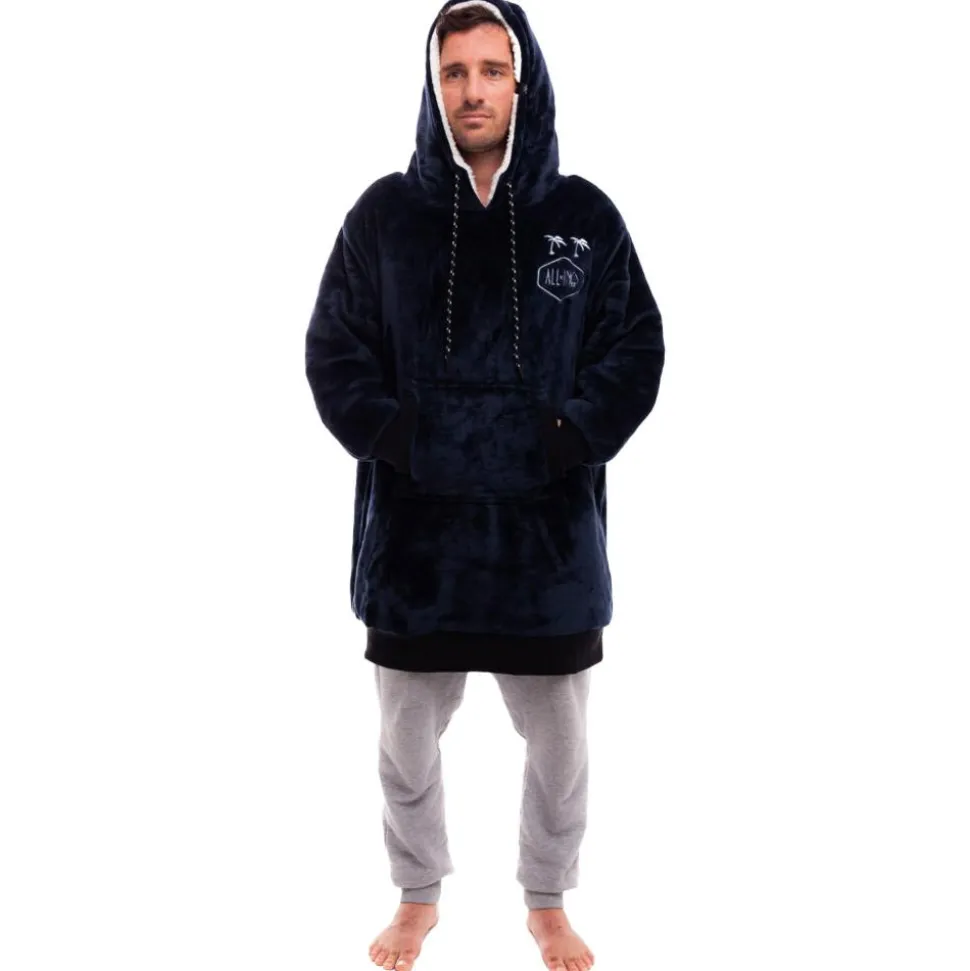 Poncho All-In Poncho Plaid Grey Blue