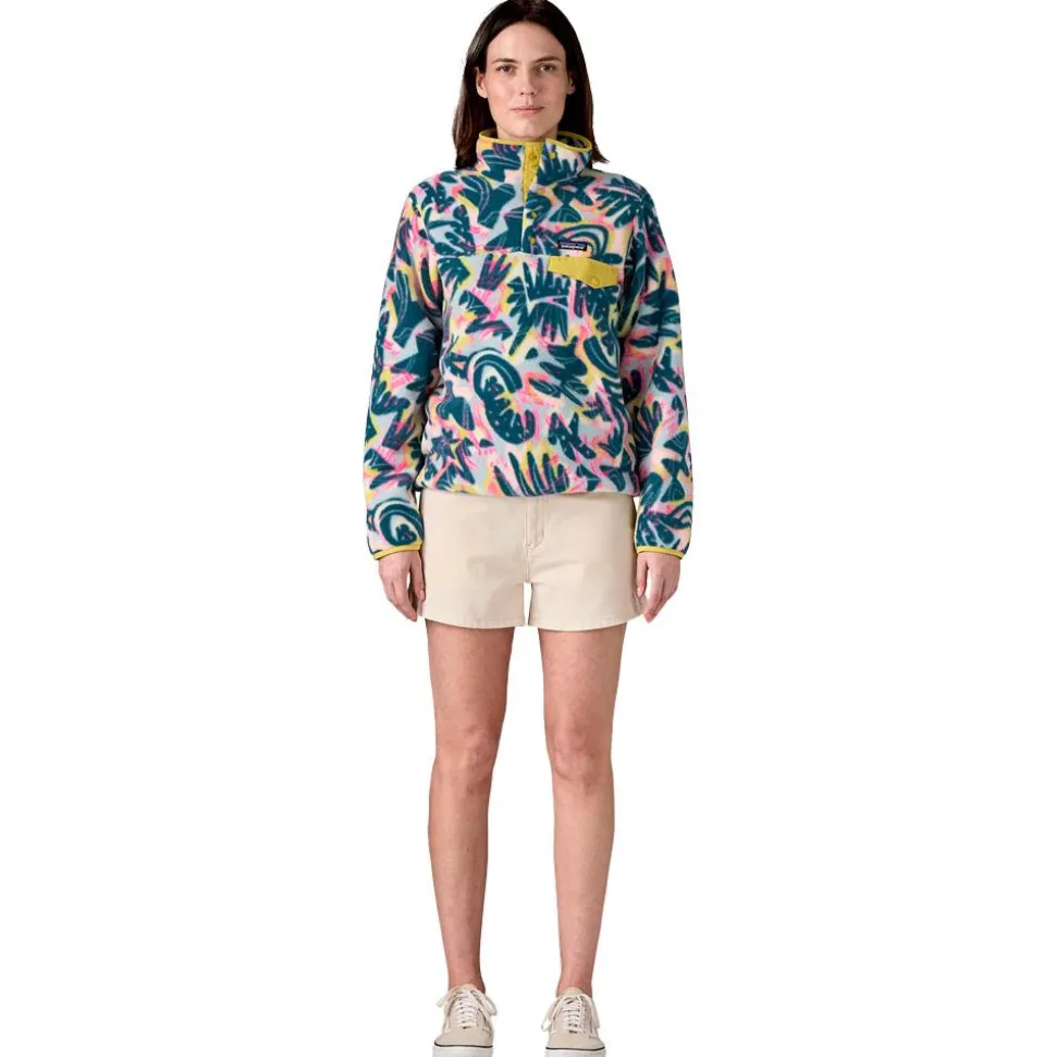 Pull Patagonia Women’s Lightweight Synchilla Snap-T Wild Botanist Tidal Teal