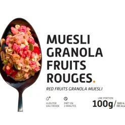 Repas Lyophilisé  Voyager Muesli Granola Fruits Rouges 100 g.