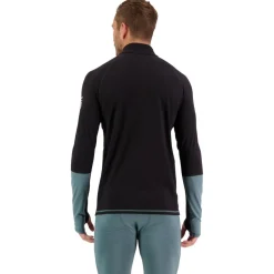 Sous-vêtement technique Mons Royale Europe M's Olympus Half Zip Burnt Sage Black