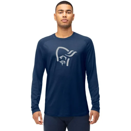 Sous-vêtement technique Norrona PureUll Long Sleeve M's Indigo Night