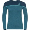 Sous-vêtement technique Odlo Revelstoke Pw 150 Top W Provincial Blue Dark Sapphir