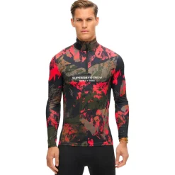 Sous-vêtement technique Superdry Base Layer Half Zip Top Volcanic Mountain Orange