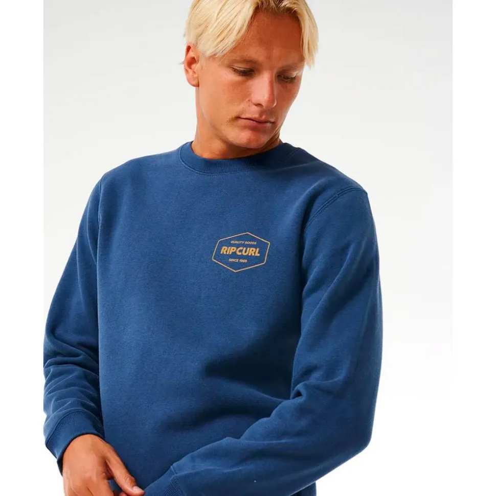 Sweat Rip Curl Stapler Crew Washed Navy
