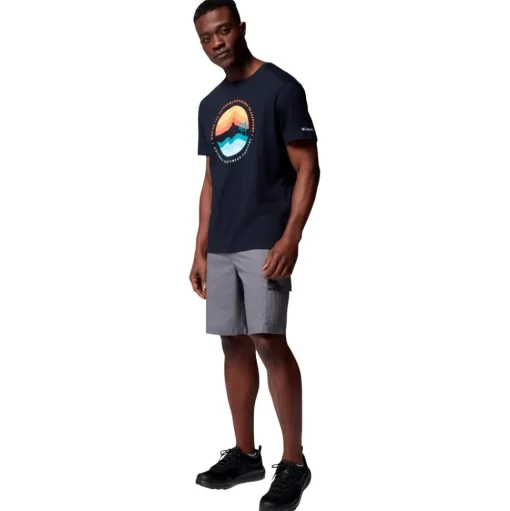 Tee-shirt de rando Columbia Path Lake Graphic Tee II Black Circular Linescape