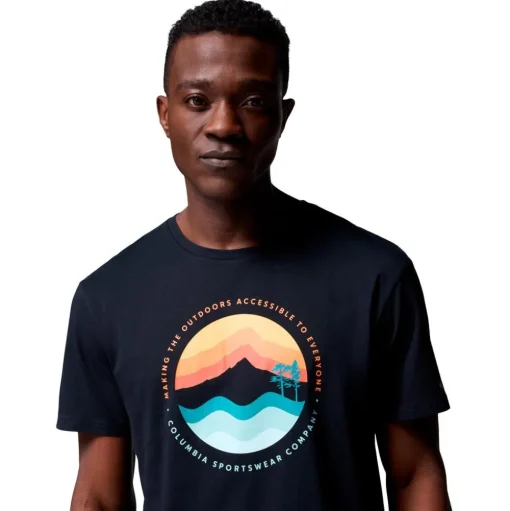 Tee-shirt de rando Columbia Path Lake Graphic Tee II Black Circular Linescape