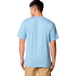 Tee-shirt de rando Columbia Kwick Hike Graphic Ss Tee Ripple Blue Heather Peaked Lifestyle