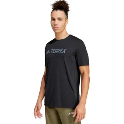 Tee-shirt de trail adidas Mt Logo Tech Tee Shirt Short Sleeve Black