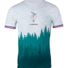 Tee-shirt de trail Le Colibri Frenchy Le Forestier Vert Blanc