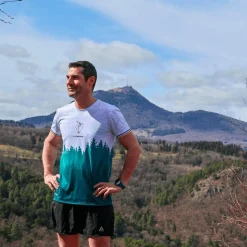 Tee-shirt de trail Le Colibri Frenchy Le Forestier Vert Blanc